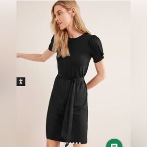 NWT Boden knot detail jersey mini dress sz 10 black